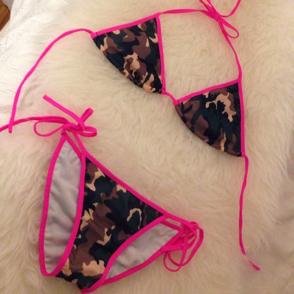 RESTOCKED! Hot Pink & Camo Print Swim Set! - Picture 5 of 8